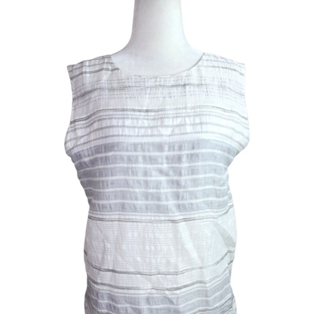 Lafayette 148 New York stripes  Linen And Cotton Blend Dress